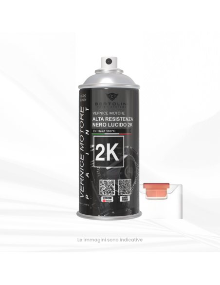 Nero lucido Spray 2K - Vernice Spray Pinze E Motore Alta Temperatura - 400ml