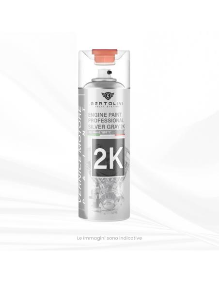 GRIGIO METALLIZZATO 2K Spray Alta Temperatura Per Motori Contemporanei E D'Epoca - 400Ml