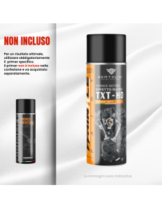 NERO OPACO TESTURIZZATO 2K Ibrido Spray Vernice Motore... 2