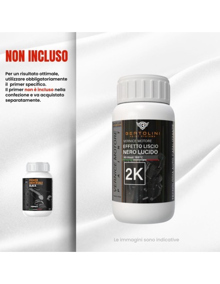Pintura Negro Brillante Motor Moto 2K Alta Temperatura - 250GR
