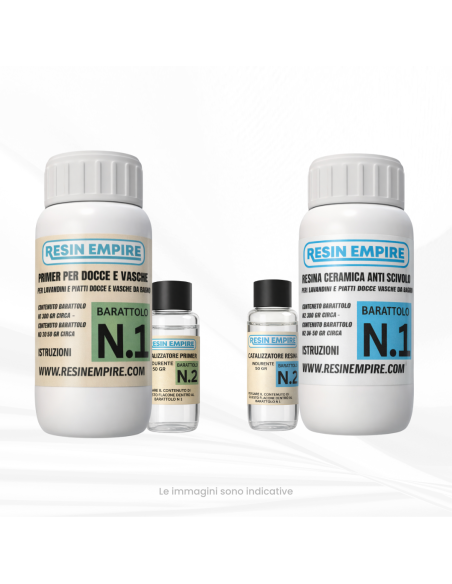 Resina Epossidica Ceramica Bianco Sporco per Piatti Doccia - Lavandini - Mattonelle - Vasche - 250gr